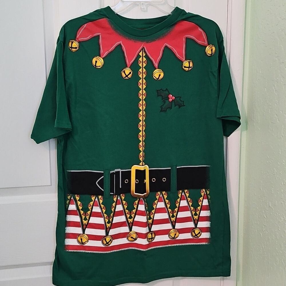 Holiday Time Christmas Elf Green T-Shirt Large (42-44)